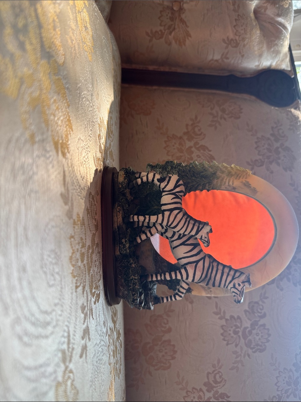 Hand-Painted Zebra Figurine Mirror